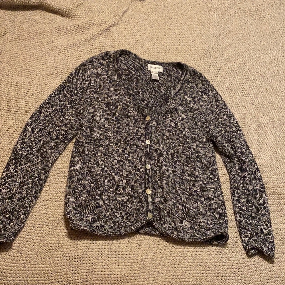 Black and White Tribeca Studio Cardigan Lrg ****$9 Final Sale *******